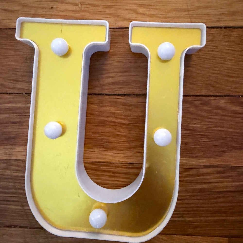 Yellow Marquee Letter 'U'